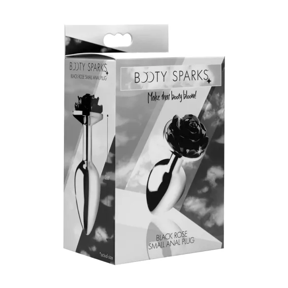 Booty Sparks Black Rose - analplugg i aluminium (sølv-svart)