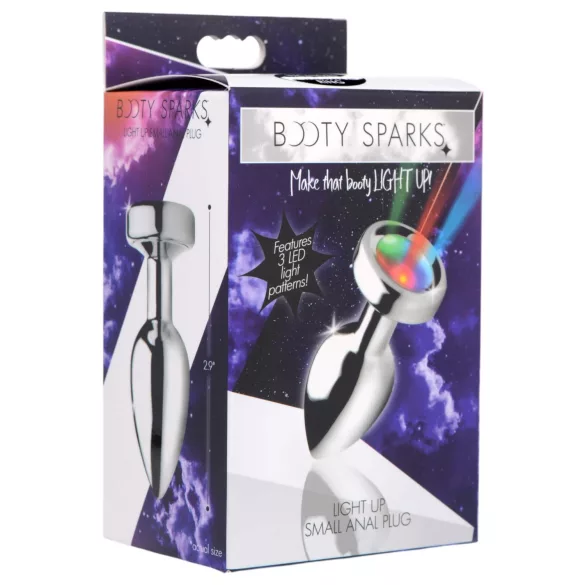 Booty Sparks - glødende analplugg - liten (sølv)