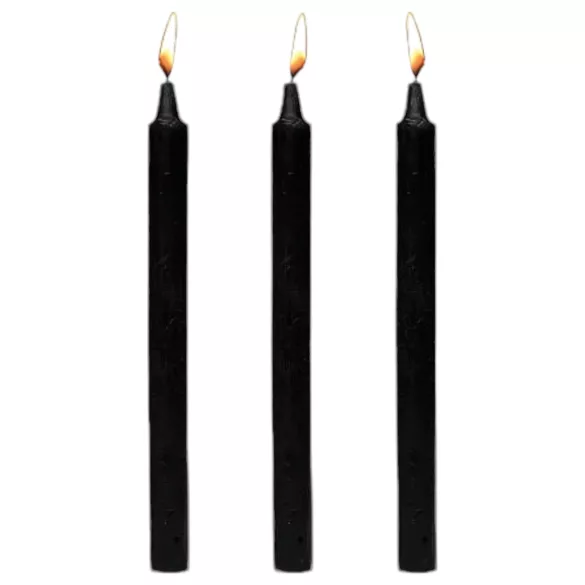 Dark Dippers Fetish - sett med parafin kroppsstearinlys (svart, 3 stk)
