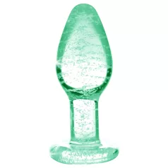   Booty Sparks Glow in the Dark S - glass analplugg (gjennomsiktig)