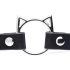 Master Series Kinky Kitty - krage med kattehode og ring (svart)