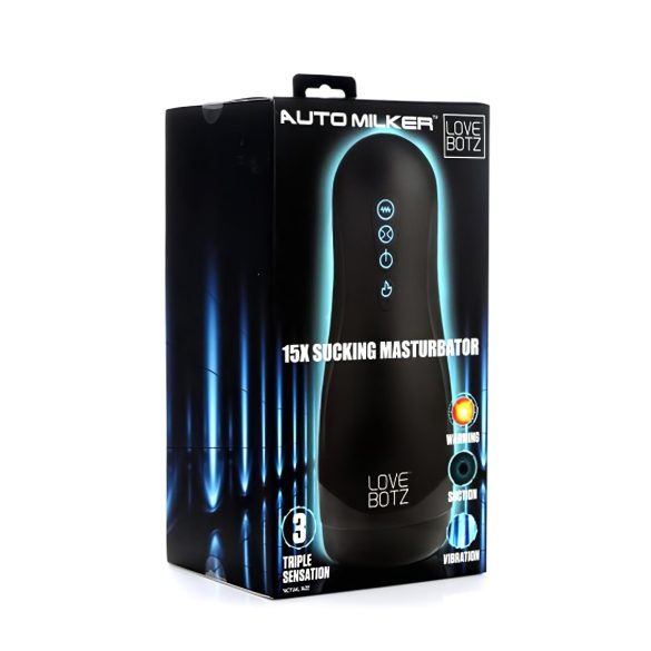 Lovebotz Auto Milker - vanntett suge-vibrerende masturbator (svart)