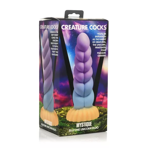 Mystiske Dyriska - enhjørningdildo - 21cm (lilla-gul)