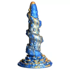   Creature Cocks Kraken - spiralformet blekksprutdildo - 21cm (gull-blå)