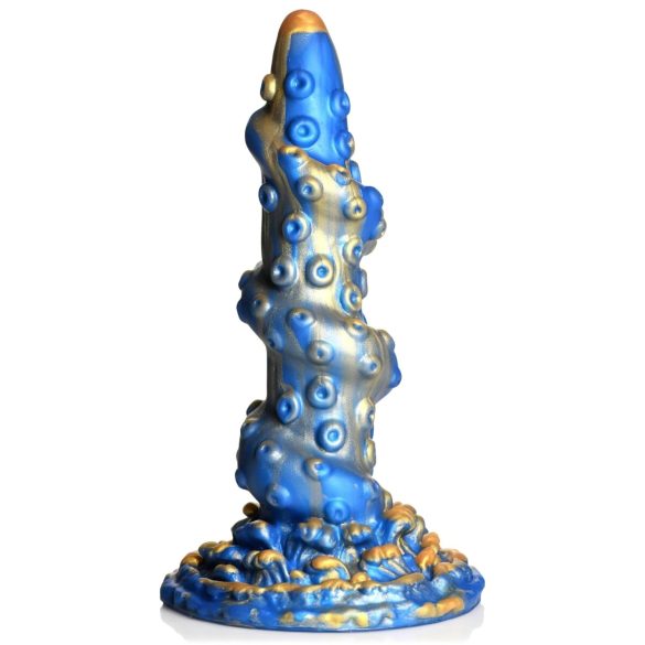 Creature Cocks Kraken - spiralformet blekksprutdildo - 21cm (gull-blå)