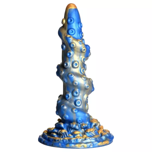 Creature Cocks Kraken - spiralformet blekksprutdildo - 21cm (gull-blå)