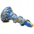Creature Cocks Kraken - spiralformet blekksprutdildo - 21cm (gull-blå)