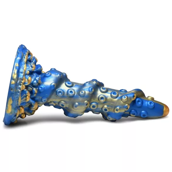 Creature Cocks Kraken - spiralformet blekksprutdildo - 21cm (gull-blå)