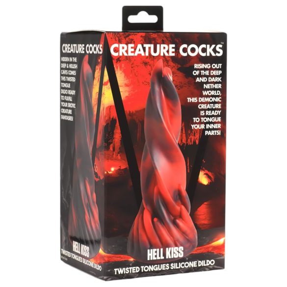 Creature Cocks Hell Kiss - vridd silikon dildo - 19 cm (rød)