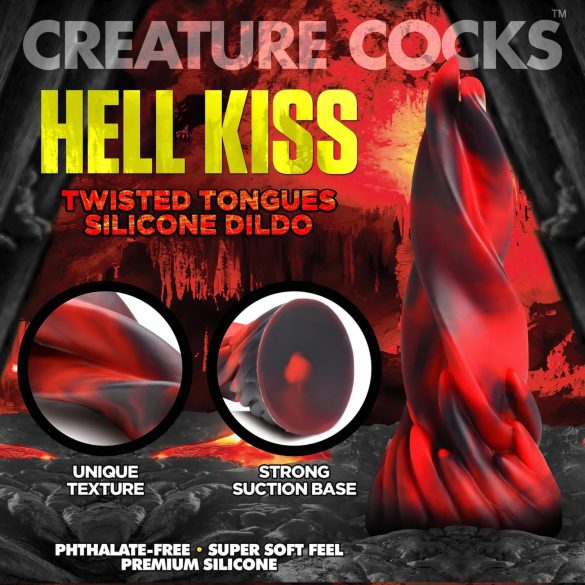 Creature Cocks Hell Kiss - vridd silikon dildo - 19 cm (rød)