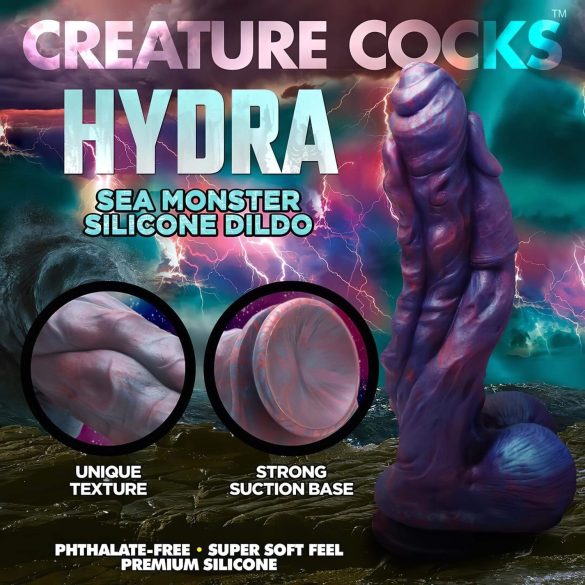 Hydra Dildo i Silikon - 27cm (Lilla)