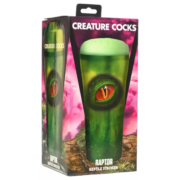 Creature Cocks Raptor - reptilkunstvagina i hylster (svart-grønn)