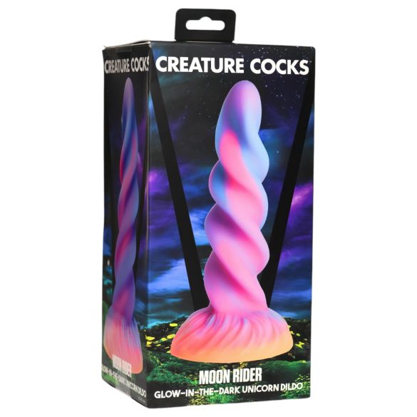 Creature Cocks Moon Rider - lysende enhjørningdildo (lilla-rosa)