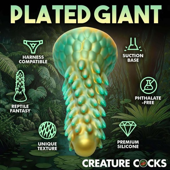 Creature Cocks Stegosaurus - silikon dildo - 20cm (grønn)
