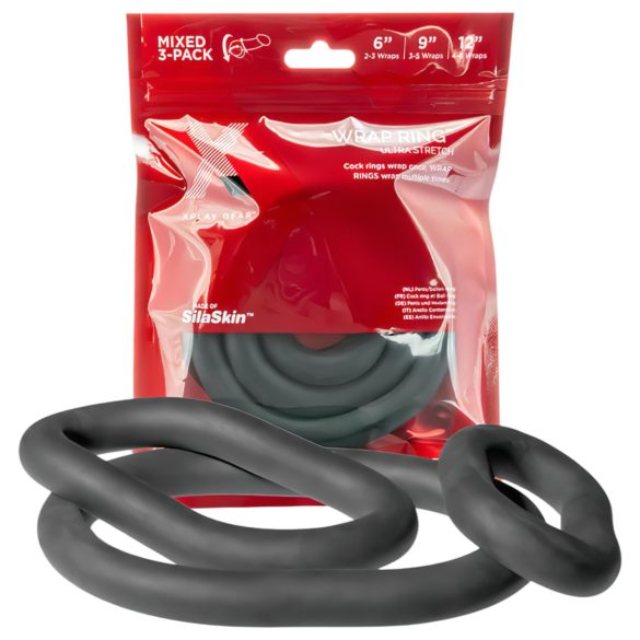 Perfect Fit Ultra Wrap - tykk penisring-sett - svart (3 stk)