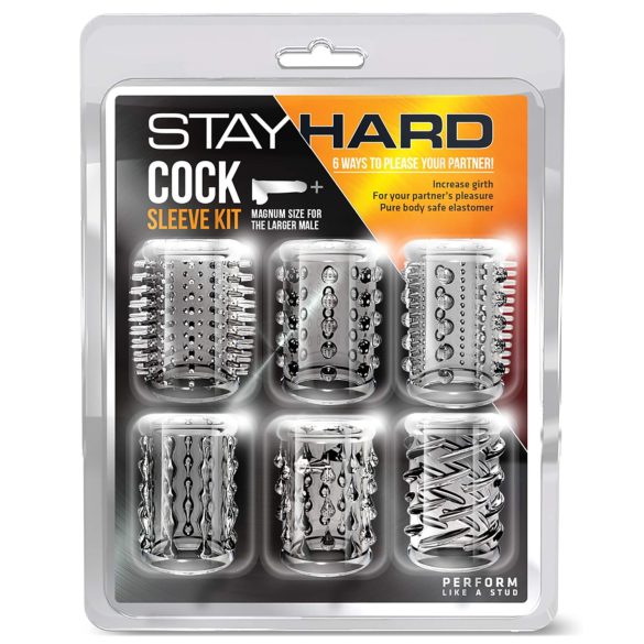 Stay Hard - penisring sett - gjennomsiktig (6 stk)