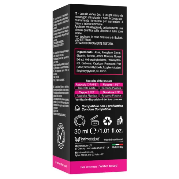 Intimateline Luxuria Vortex - varmende stimulerende gel for kvinner (30 ml)