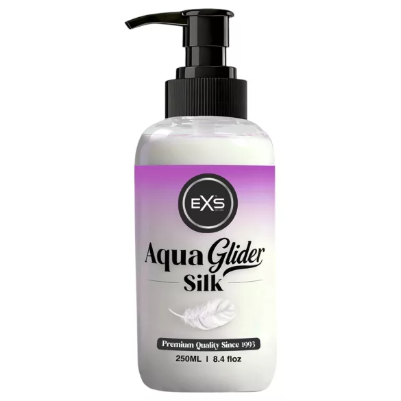 EXS AquaGlider Silk - silkemyk vannbasert glidemiddel i pumpeflaske (250 ml)