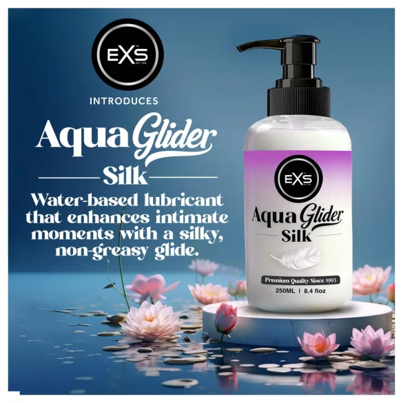 EXS AquaGlider Silk - silkemyk vannbasert glidemiddel i pumpeflaske (250 ml)