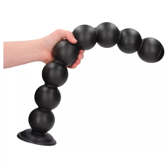 Ouch! Balls of Lust - gigantisk analkjede (svart) - 55 cm
