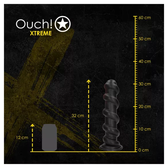 Ouch! Hole Driller - gigantisk analplugg (svart) - 31,5 cm