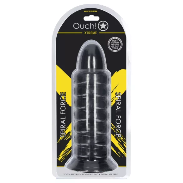 Ouch! Spiral Force - vridd analplugg (svart) - 23,5 cm
