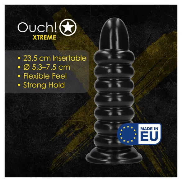 Ouch! Spiral Force - vridd analplugg (svart) - 23,5 cm