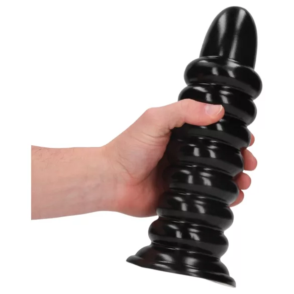 Ouch! Spiral Force - vridd analplugg (svart) - 23,5 cm