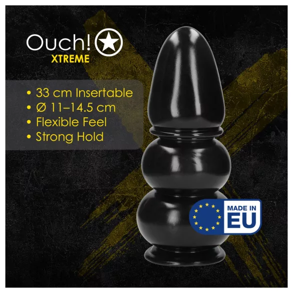 Ouch! Ultra Collosus - ekstra stor analplugg (svart) - 33 cm