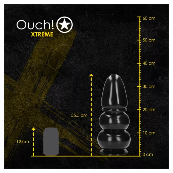 Ouch! Ultra Collosus - ekstra stor analplugg (svart) - 33 cm