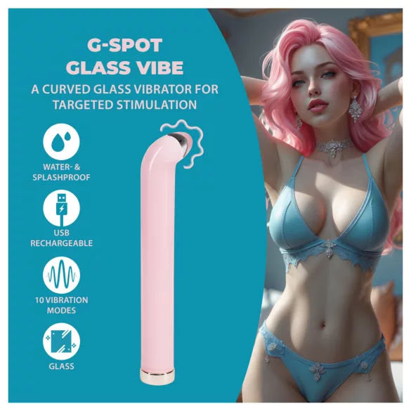Loveline - G-punkt glassvibrator (rosa)