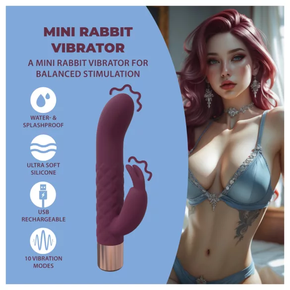 Loveline - mini kaninvibrator (rød)