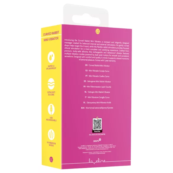 Loveline - buet mini-vibrator med kanin (rosa)