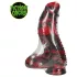 Ouch! Dark Lycan Spawn - silikon fantasidildo (rød-svart)
