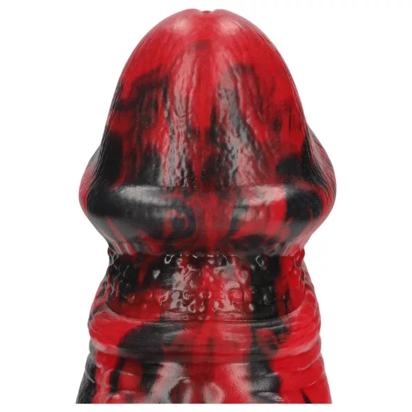 Ouch! Dark Lycan Spawn - silikon fantasidildo (rød-svart)