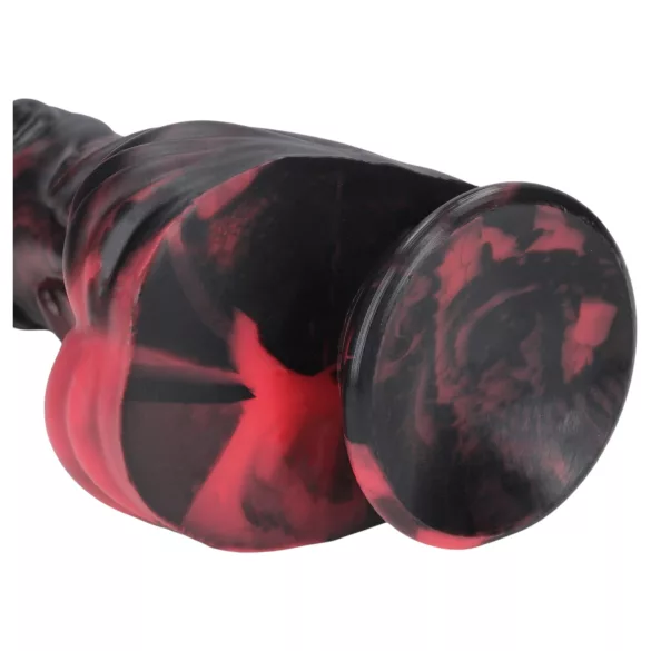 Ouch! Dark Lycan Spawn - silikon fantasidildo (rød-svart)