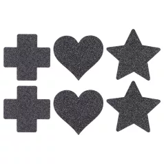 Le Désir - brystvortedeksel sett - 3 par (sort)