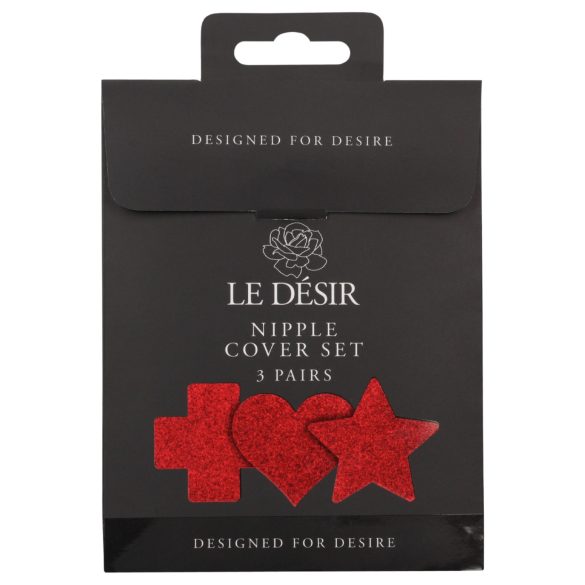 Le Désir - Brystvortedekselsett - 3 par (rød)