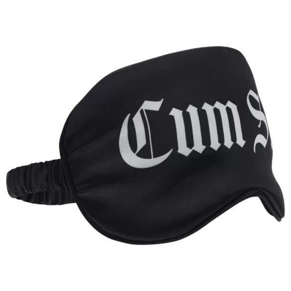 Ouch! - sateng øyemaske med teksten «Cum Slut» (svart)