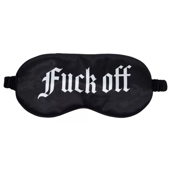 Ouch! - sateng søvnmaske med «Fuck Off»-tekst (svart)