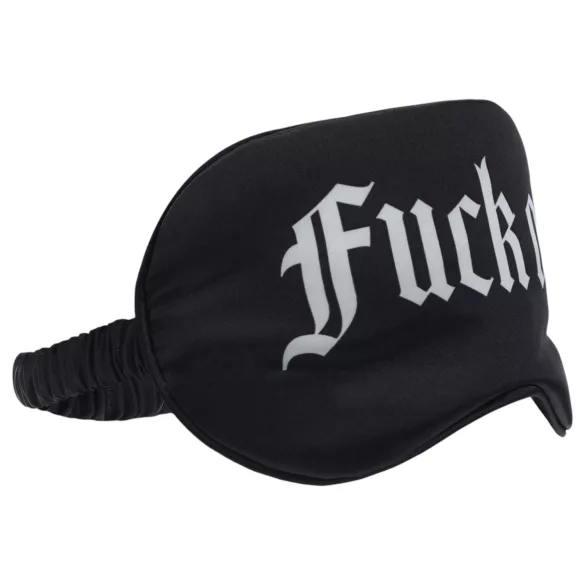 Ouch! - sateng søvnmaske med «Fuck Off»-tekst (svart)