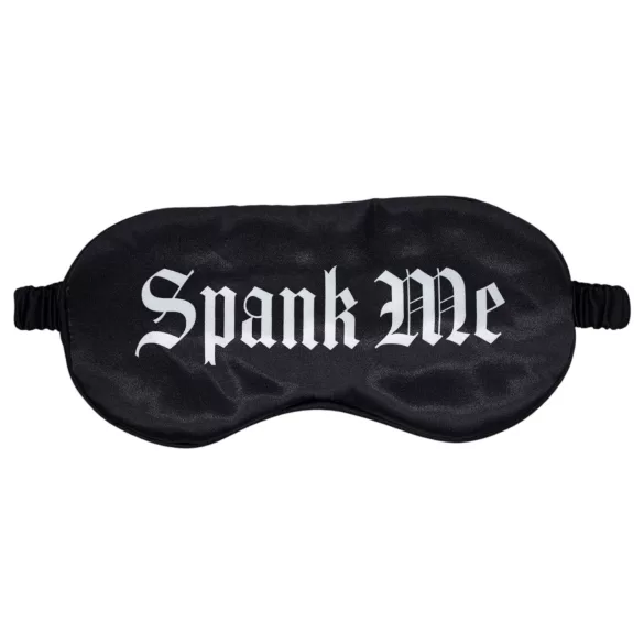 Ouch! - sateng sovemaske med «Spank Me»-tekst (svart)
