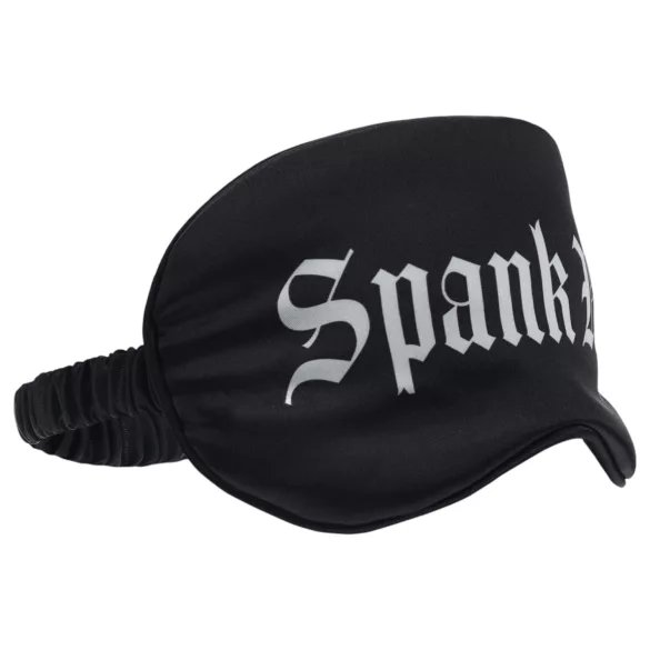 Ouch! - sateng sovemaske med «Spank Me»-tekst (svart)