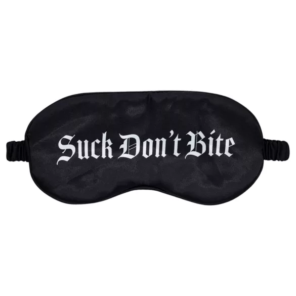 Ouch! - sateng sovemaske med teksten "Suck Don't Bite" (svart)