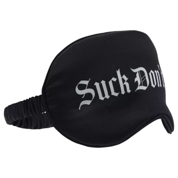 Ouch! - sateng sovemaske med teksten "Suck Don't Bite" (svart)