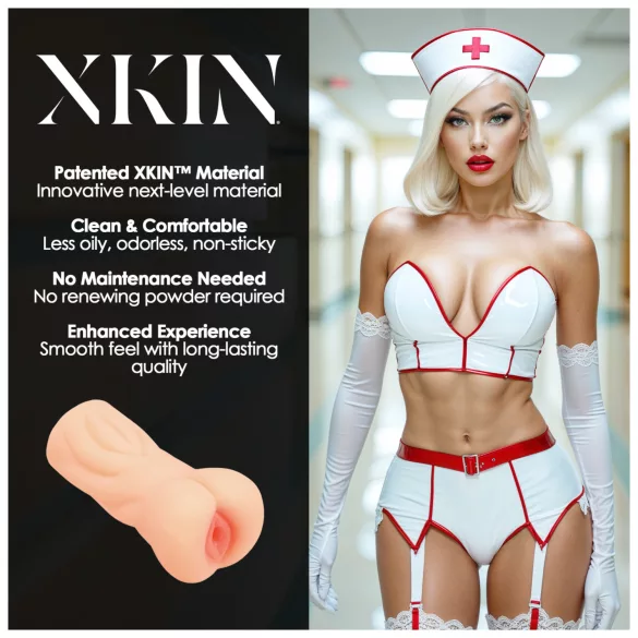 XKIN Tiffany Throatcheck - realistisk kunstig vagina‑masturbator (naturell)