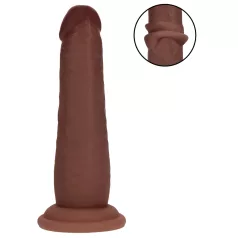   RealRock - realistisk dildo med dobbel tetthet (brun) - 15,5 cm