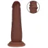 RealRock - realistisk dildo med dobbel tetthet (brun) - 15,5 cm