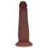 RealRock - realistisk dildo med dobbel tetthet (brun) - 15,5 cm