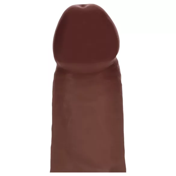 RealRock - realistisk dildo med dobbel tetthet (brun) - 15,5 cm